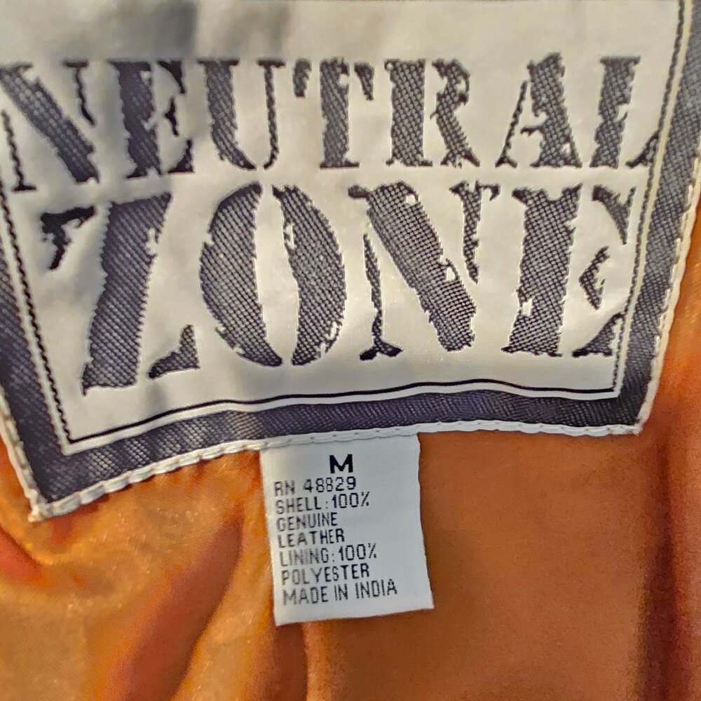 Neutral Zone Patchwork Leather Jacket Size M - image 6